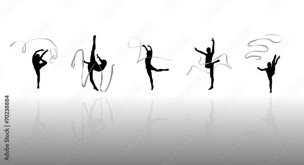 Rhythmic Gymnasts Silhouettes Rhythmic Gymnasts Silhouettes