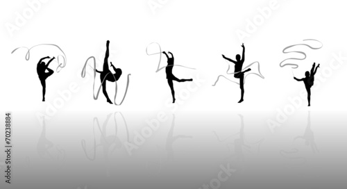 Rhythmic Gymnasts Silhouettes
