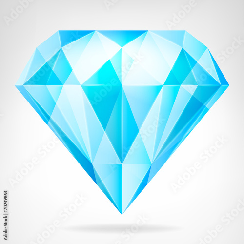 blue clear diamond side view vector