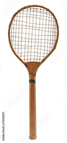 Old vintage wooden tennis racket