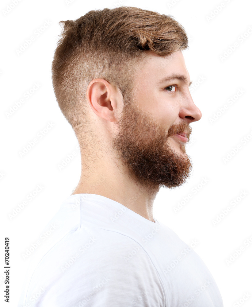 Portrait of handsome man with beard isolated on white Portrait of handsome man with beard isolated on white