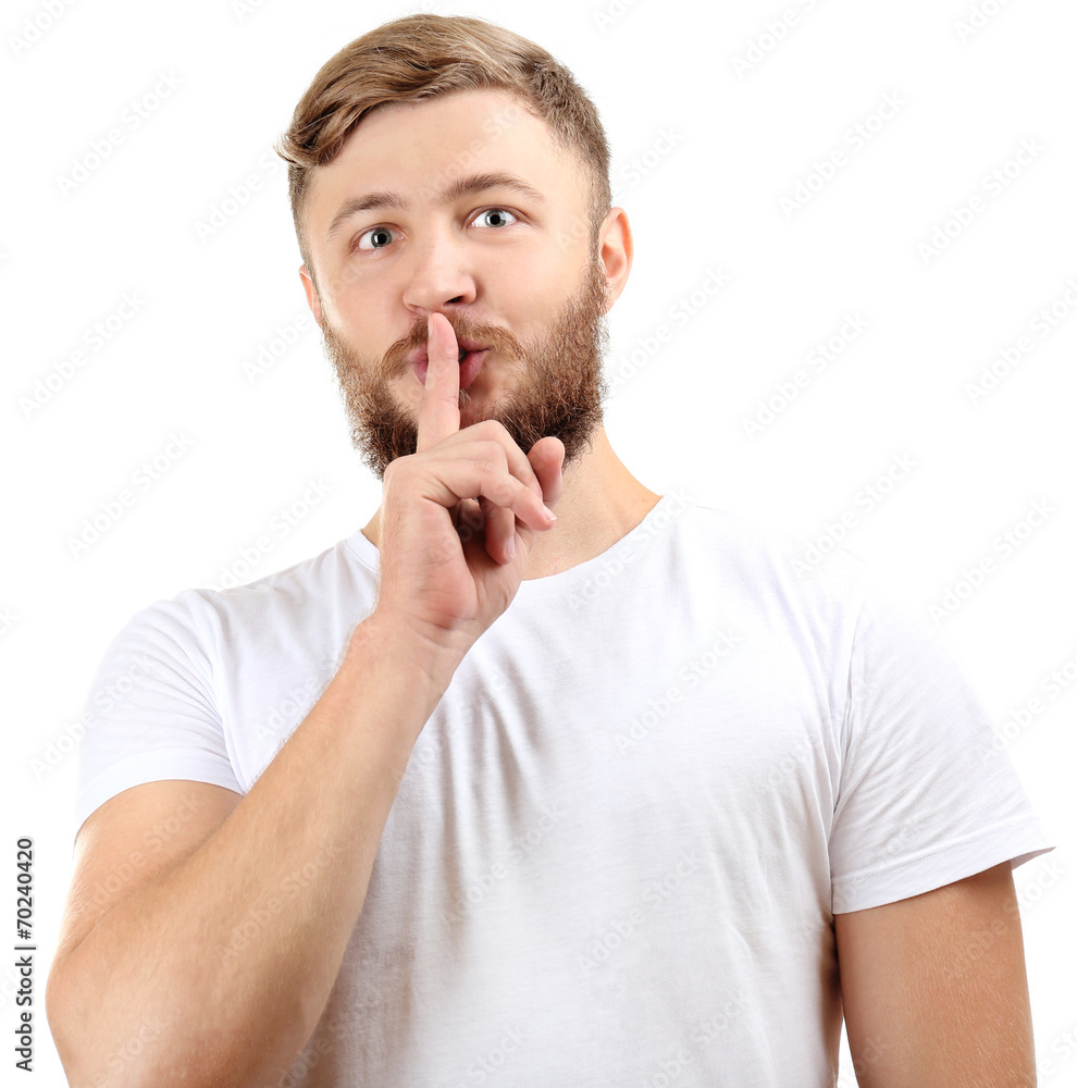 Portrait of handsome man with beard isolated on white Portrait of handsome man with beard isolated on white