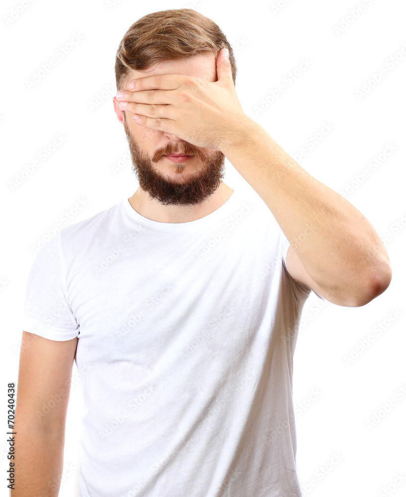 Portrait of handsome man with beard isolated on white Portrait of handsome man with beard isolated on white