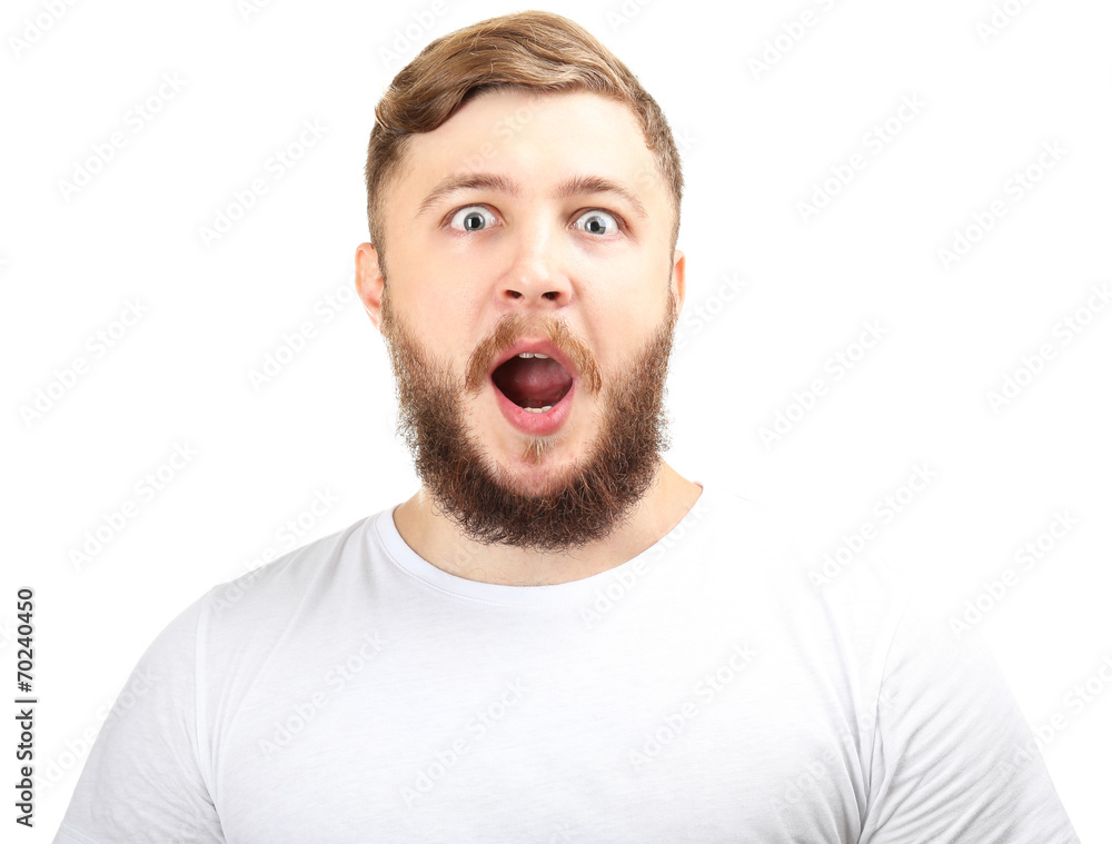 Portrait of handsome man with beard isolated on white Portrait of handsome man with beard isolated on white