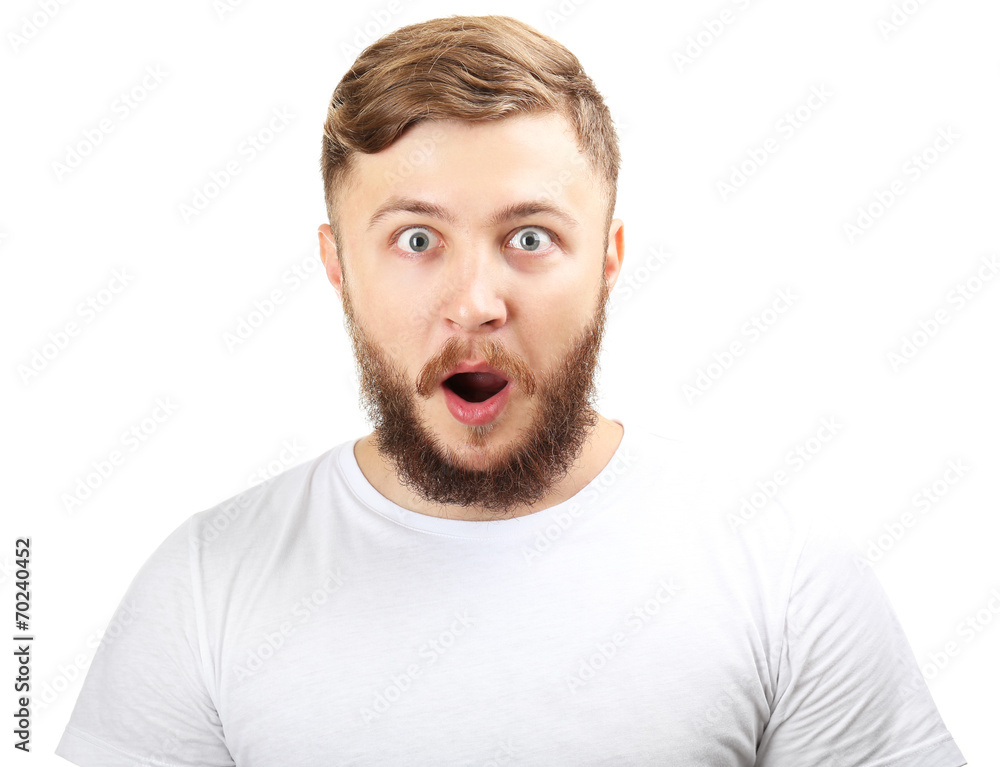 Portrait of handsome man with beard isolated on white Portrait of handsome man with beard isolated on white
