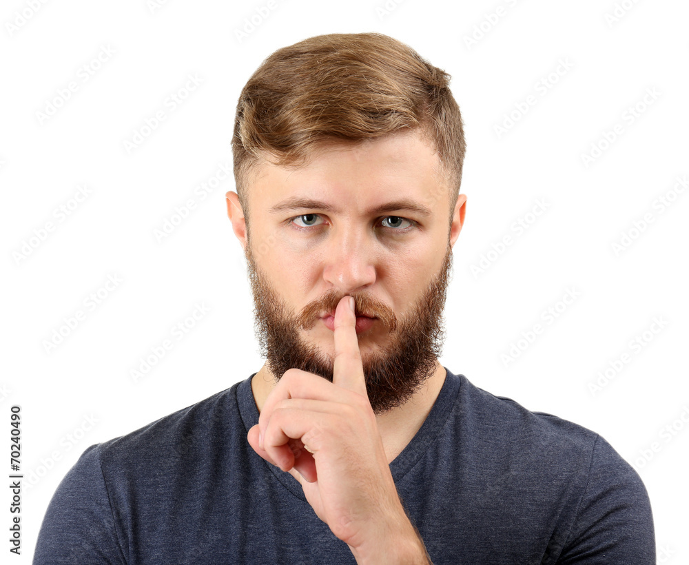 Portrait of handsome man with beard isolated on white Portrait of handsome man with beard isolated on white