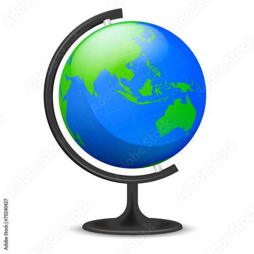 Asia education globe object isolated