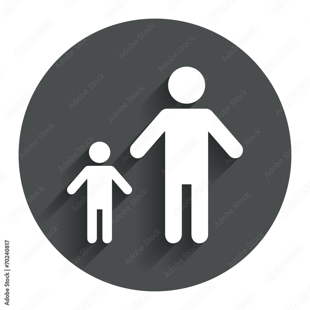 One-parent family with one child sign icon. One-parent family with one child sign icon.
