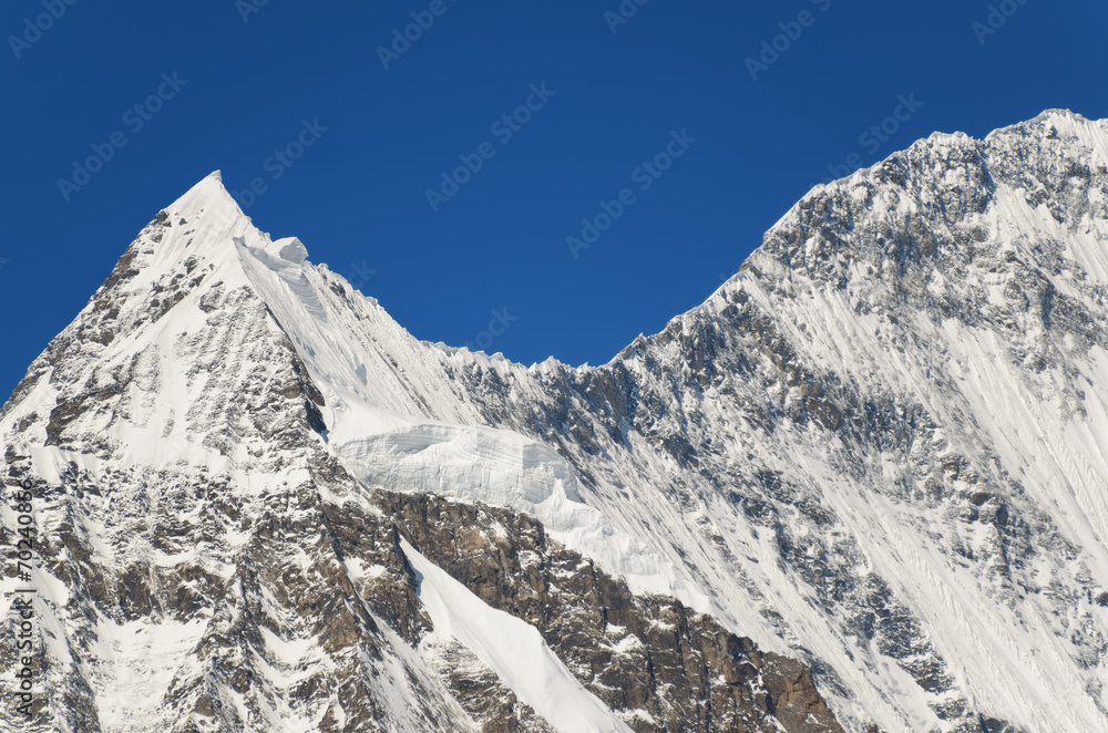 Snowy mountain peak - beauty of nature