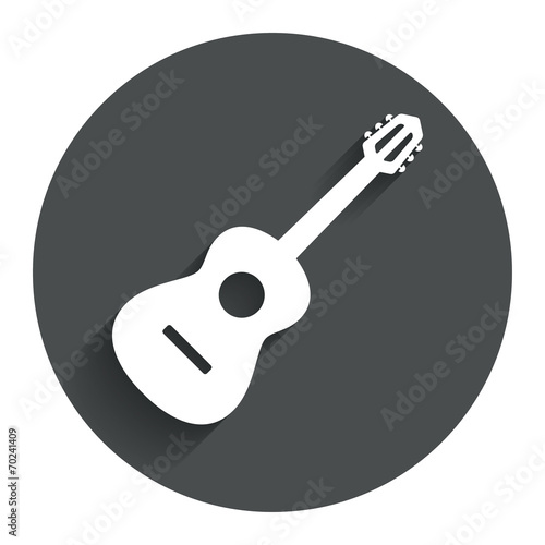 Acoustic guitar sign icon. Music symbol.