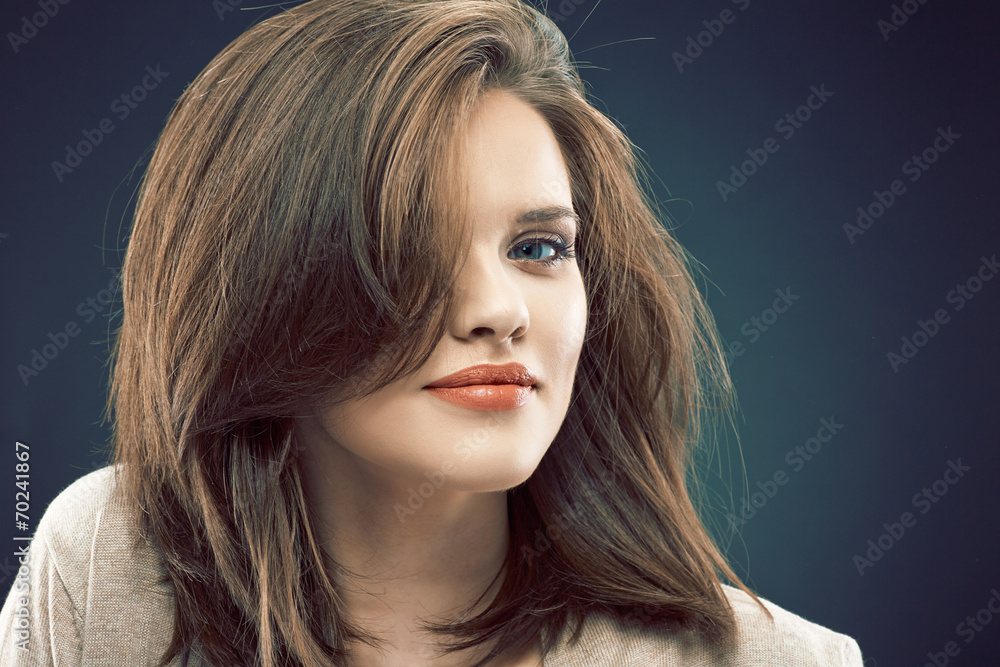 Happy smiling woman, face portrait Happy smiling woman, face portrait
