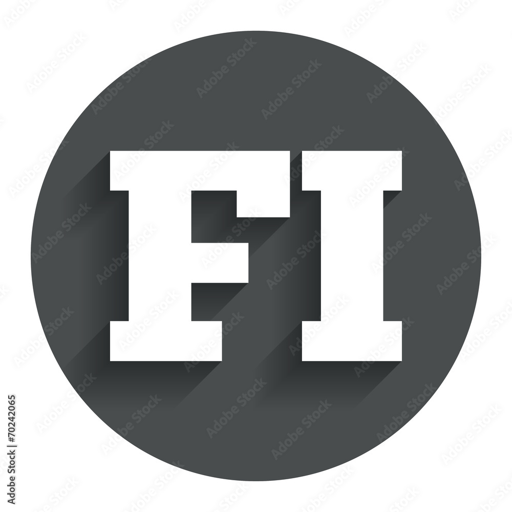 Fototapeta premium Finnish language sign icon. FI translation.