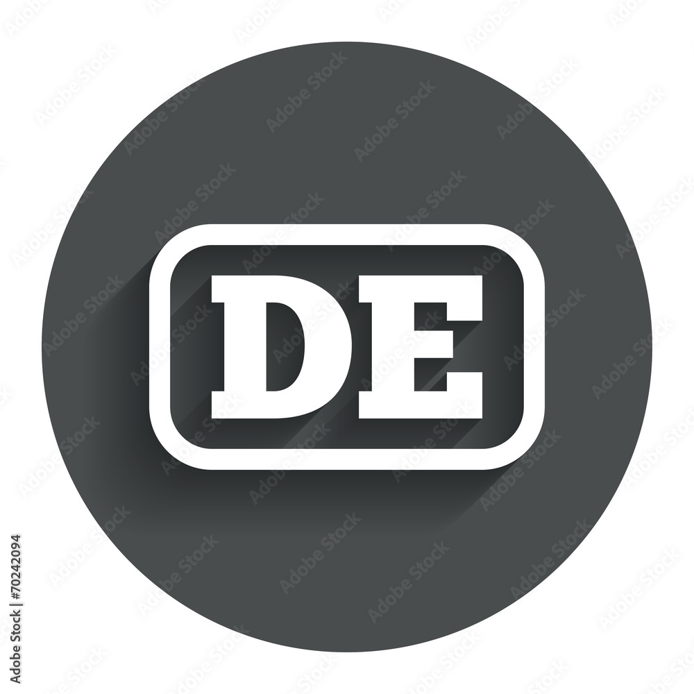 German language sign icon. DE Deutschland. German language sign icon. DE Deutschland.