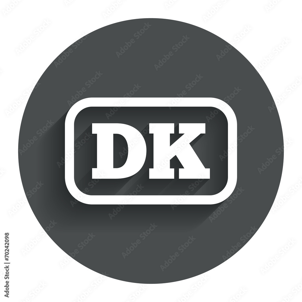 Denmark language sign icon. DK translation. Denmark language sign icon. DK translation.