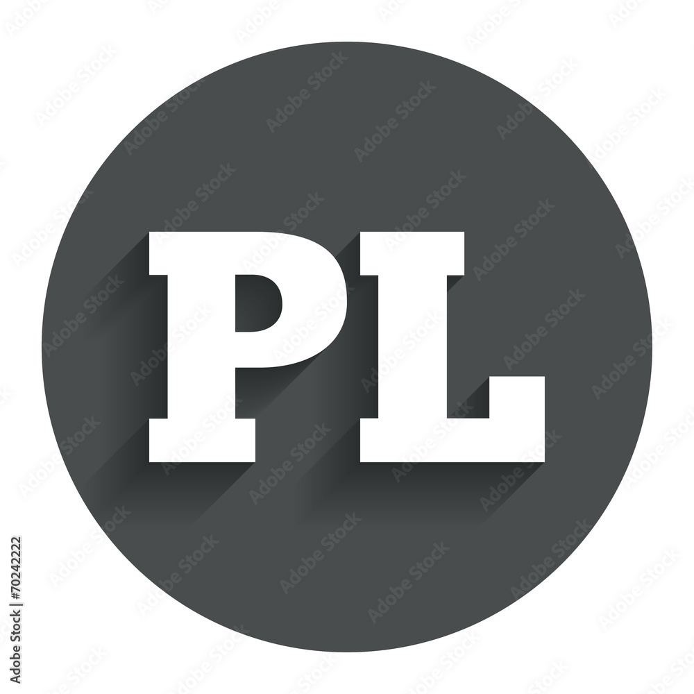 Polish language sign icon. PL translation Polish language sign icon. PL translation