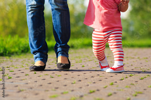 first steps in summer park