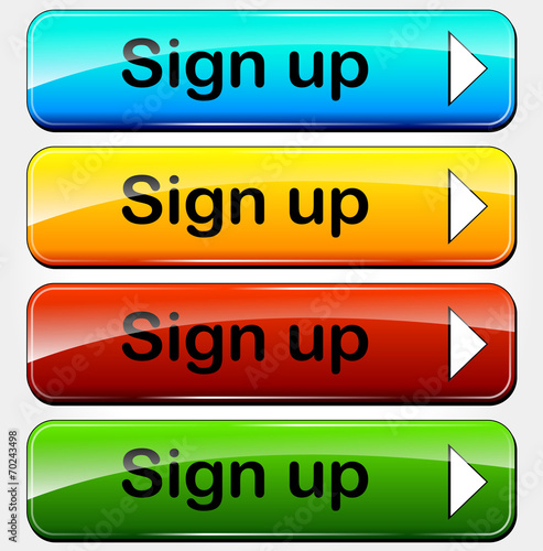 Vector sign up buttons