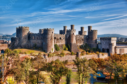 Obraz na plátně Conwy Castle in Wales, United Kingdom, series of Walesh castles