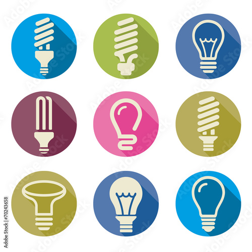 Light bulbs. Bulb icon set