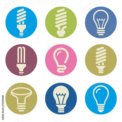 Light bulbs. Bulb icon set