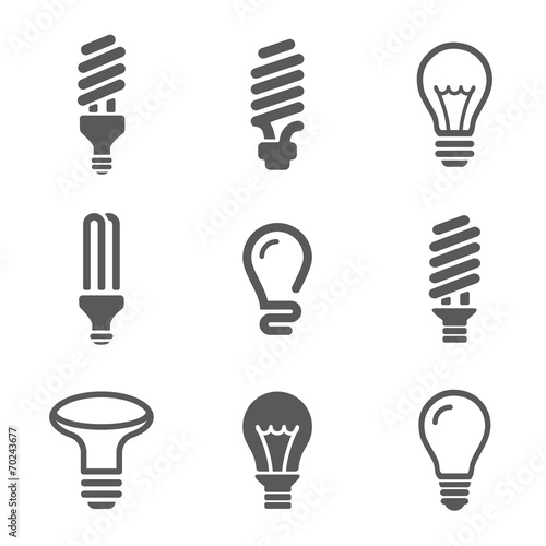 Light bulbs. Bulb icon set