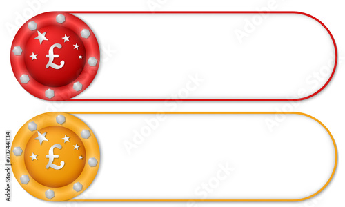 set of two buttons with screws and pound symbol