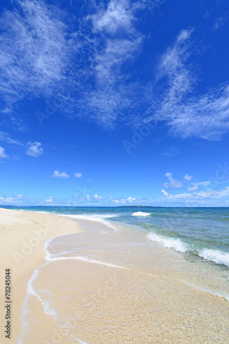 Fototapeta Naklejka Na Ścianę i Meble -  南国の美しいビーチと紺碧の空