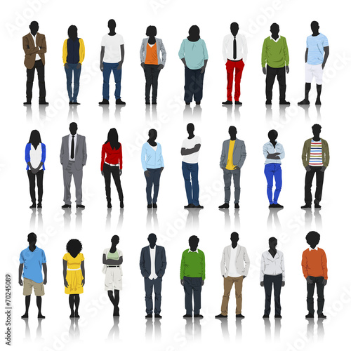 Group of Casual People in a Row