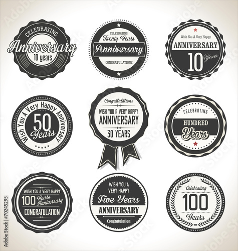 Anniversary retro labels collection