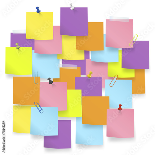 Group Of Memo Papers With Copy Space