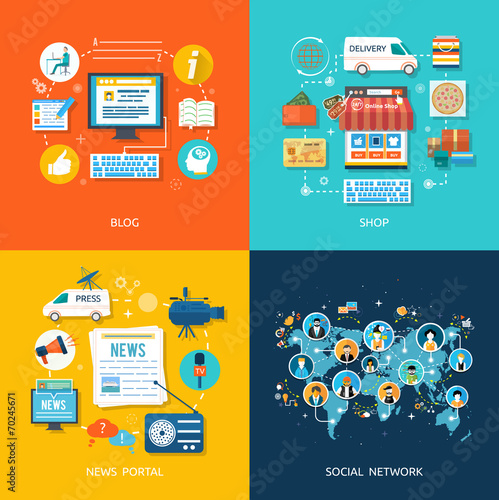 Social media and network connection concept