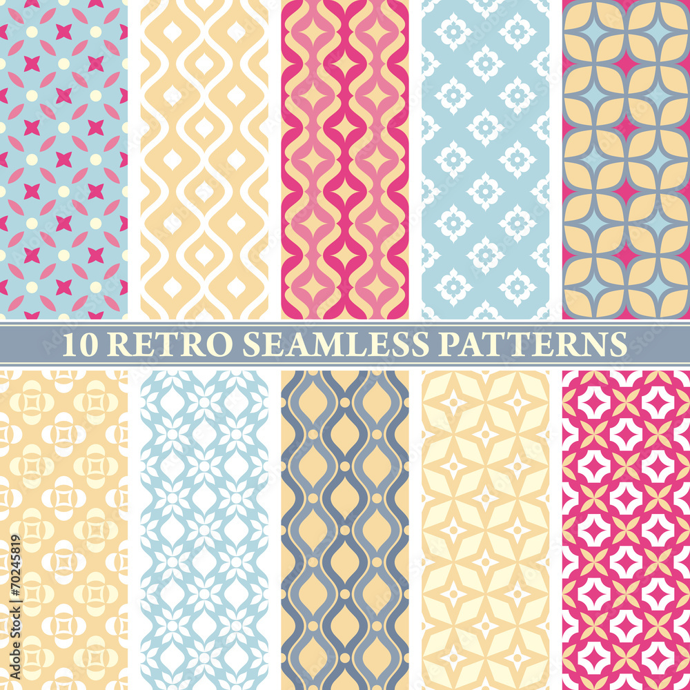 set of 10 retro seamless patterns set of 10 retro seamless patterns