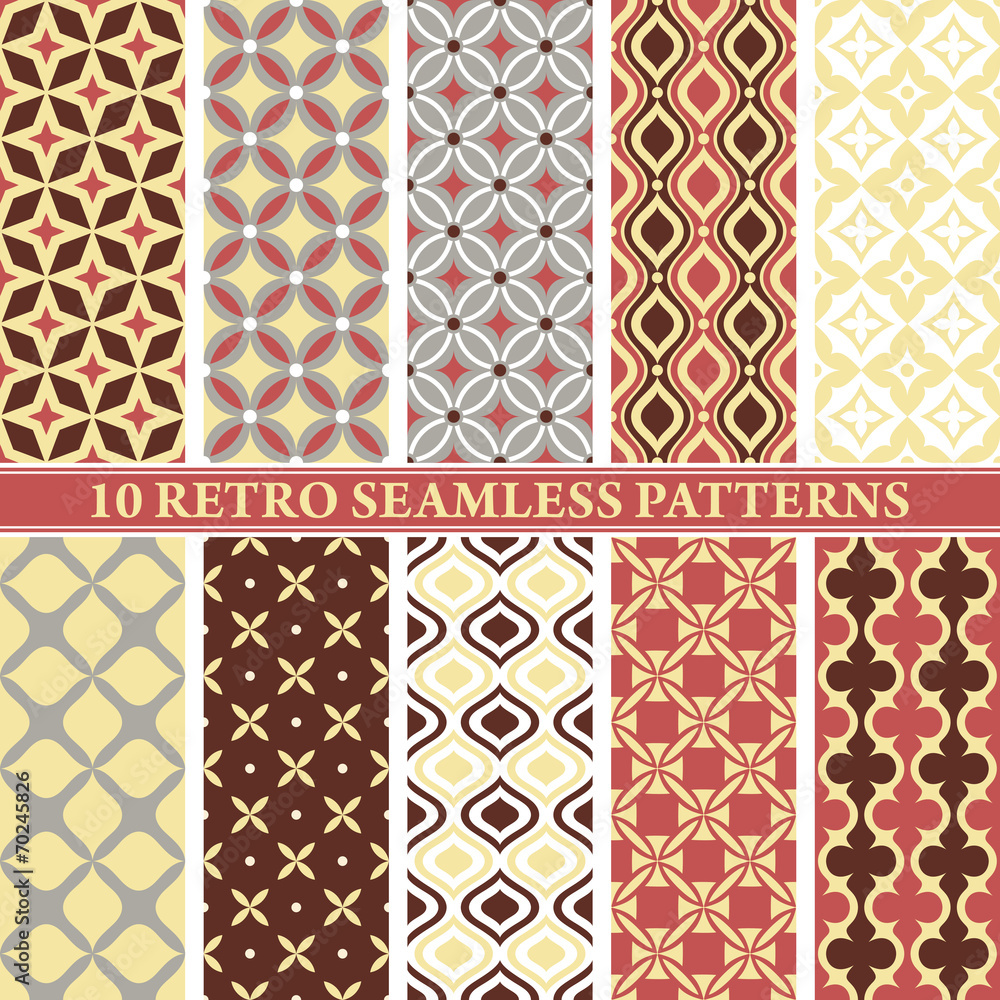set of 10 retro seamless patterns set of 10 retro seamless patterns