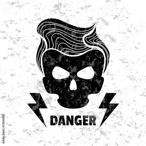 Skull hipster. Vector illustration. Template for design t-shirts