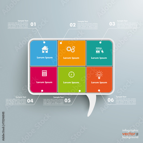 Rectangle Speech Bubble 6 Options