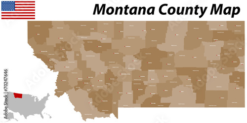 Montana County Karte photo