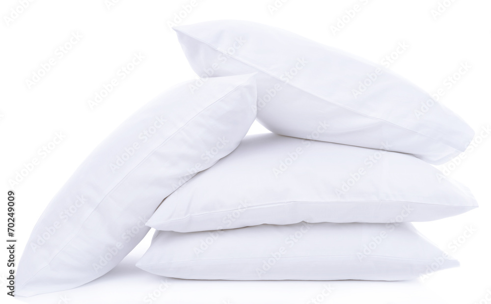 White pillows isolated on white White pillows isolated on white