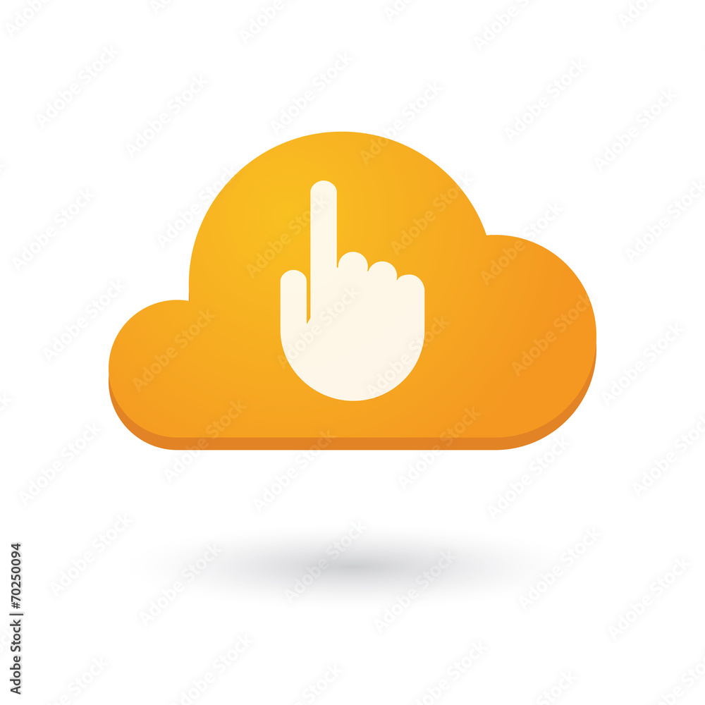 Cloud icon with a hand Cloud icon with a hand