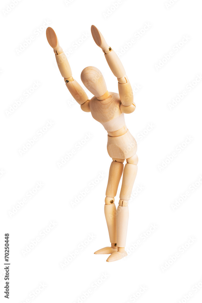 Wooden mannequin isolated on white Wooden mannequin isolated on white