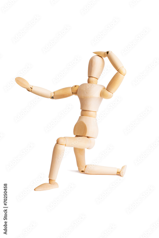 Wooden mannequin isolated on white Wooden mannequin isolated on white