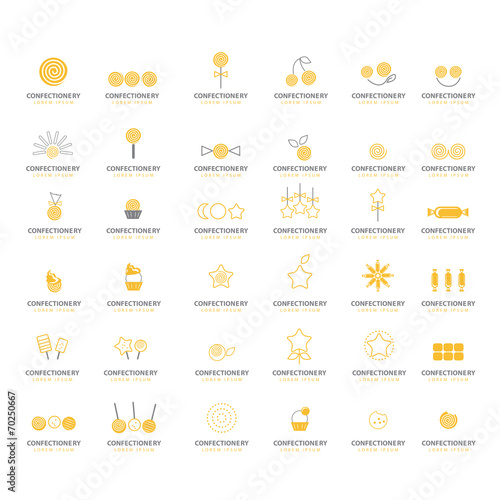 Sweets Icons Set - Isolated On White Background