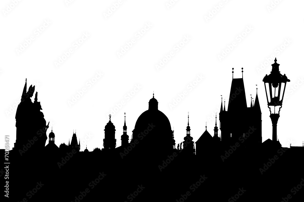 Charles bridge silhouette, Prague, Czech Republic