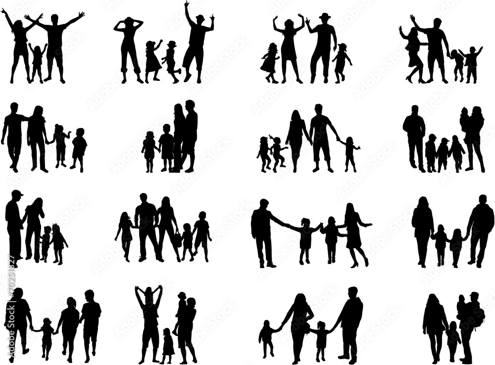 Fototapeta premium Family silhouettes