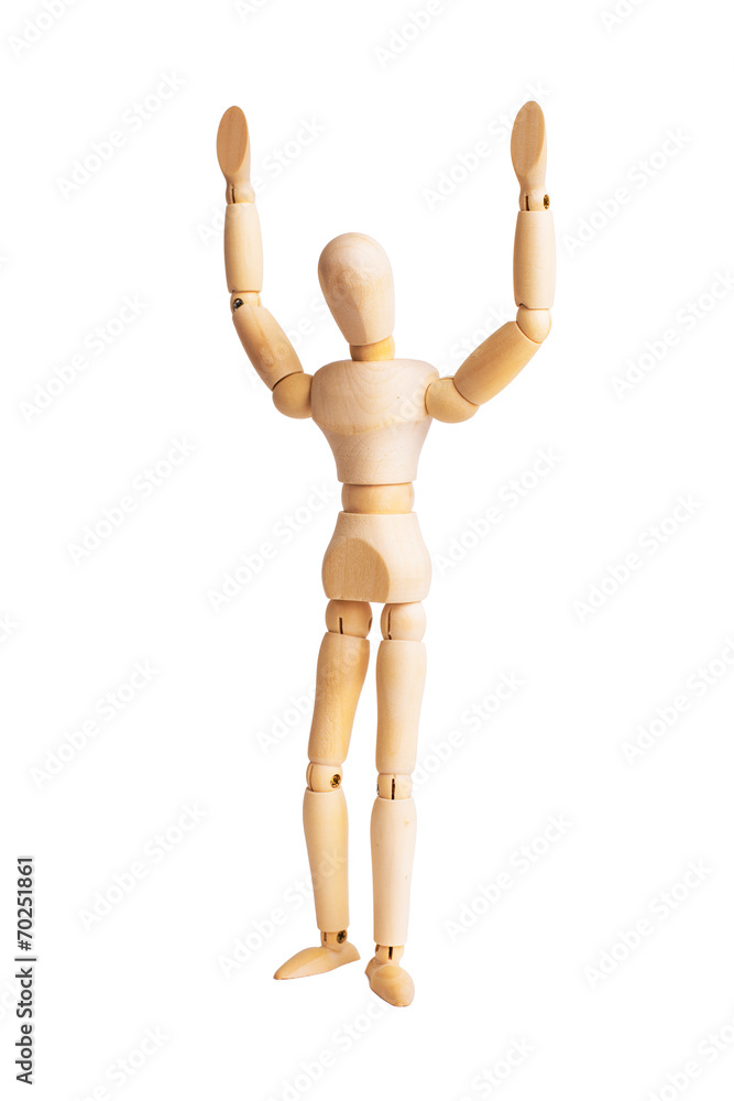 Wooden mannequin isolated on white Wooden mannequin isolated on white