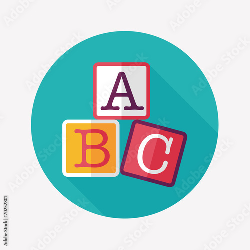 ABC blocks flat icon with long shadow,eps10