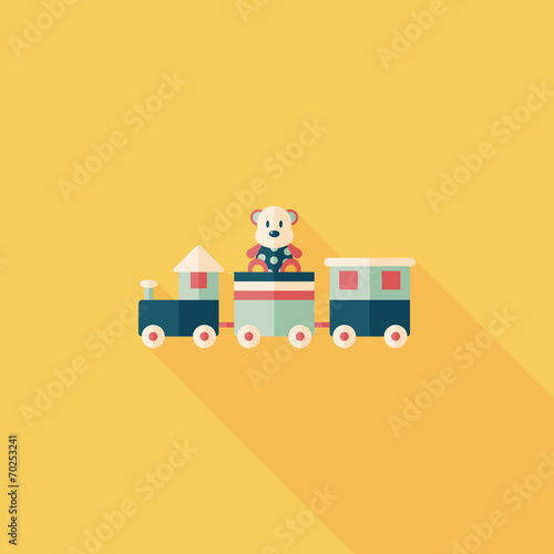 Train toy flat icon with long shadow,EPS 10