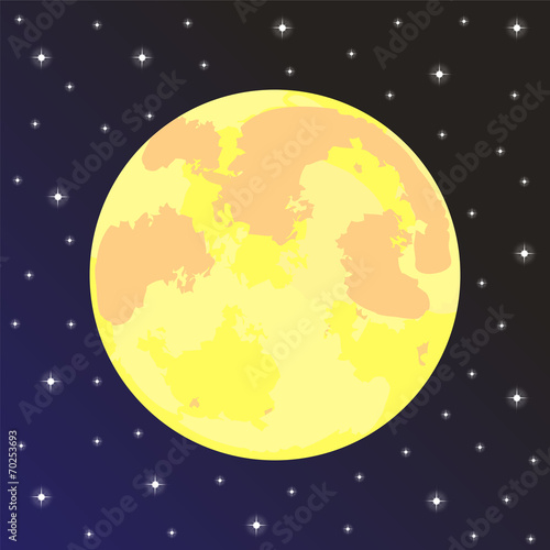 moon in the night sky with stars