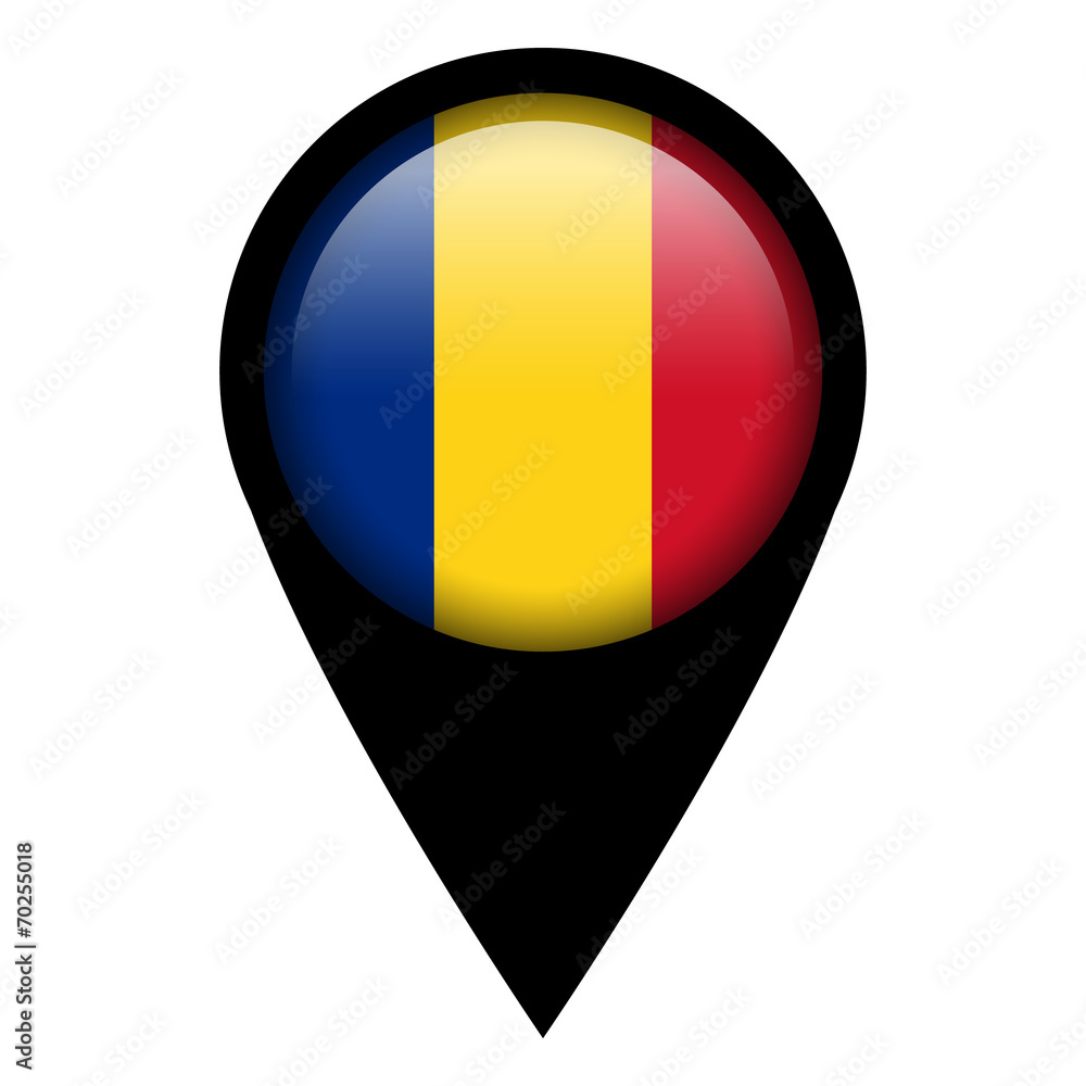 Fototapeta premium Flag pin illustration - Romania