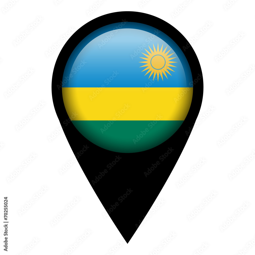 Flag pin illustration - Rwanda Flag pin illustration - Rwanda