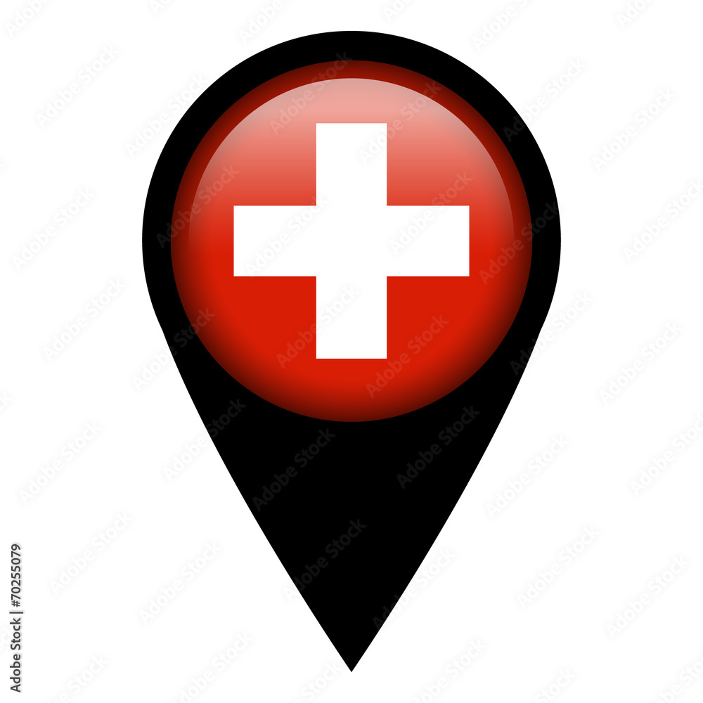 Flag pin illustration - Switzerland Flag pin illustration - Switzerland